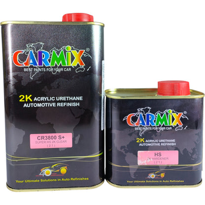 Carmix CR 3800 S+ 2K Super HS Clear Coat Kit with HS 2K Hardener (2:1 Mix, Acrylic Urethane)
