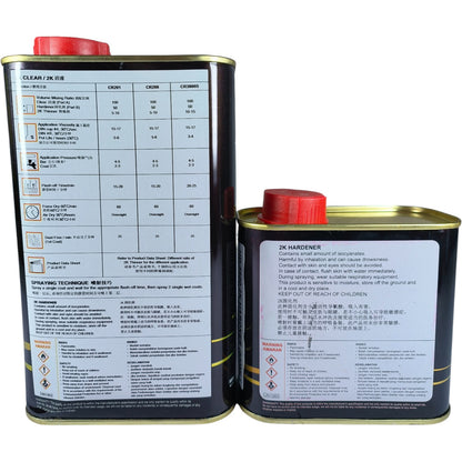 Carmix CR 3800 S+ 2K Super HS Clear Coat Kit with HS 2K Hardener (2:1 Mix, Acrylic Urethane)