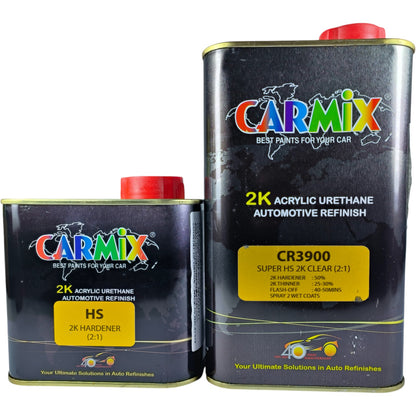 Carmix CR 3900 2K Super HS Clear Coat Kit with HS 2K Hardener (2:1 Acrylic Urethane)