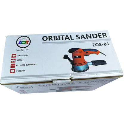 ICR EOS-81 Professional Orbital Sander 450W | 6 Inch (150mm) Dual Action, Variable Speed | For Auto Refinish, Wood & Metal Sanding