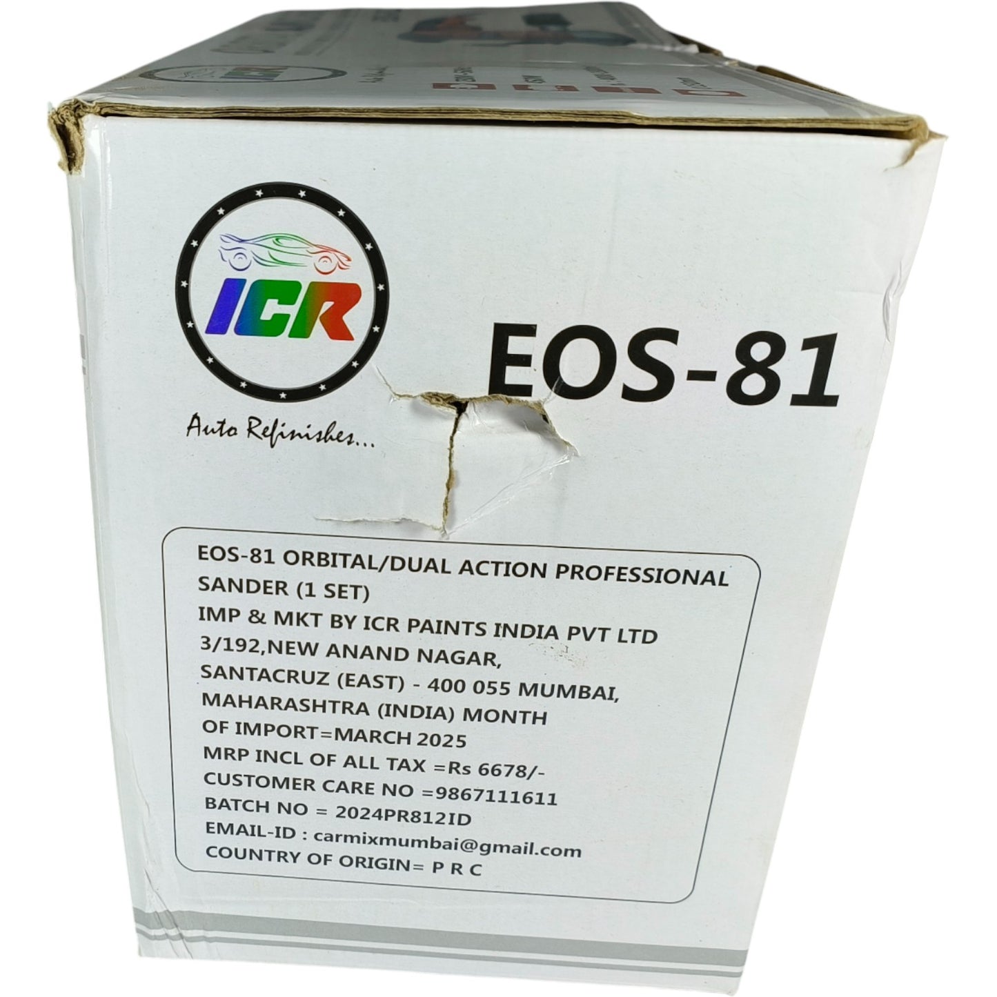 ICR EOS-81 Professional Orbital Sander 450W | 6 Inch (150mm) Dual Action, Variable Speed | For Auto Refinish, Wood & Metal Sanding