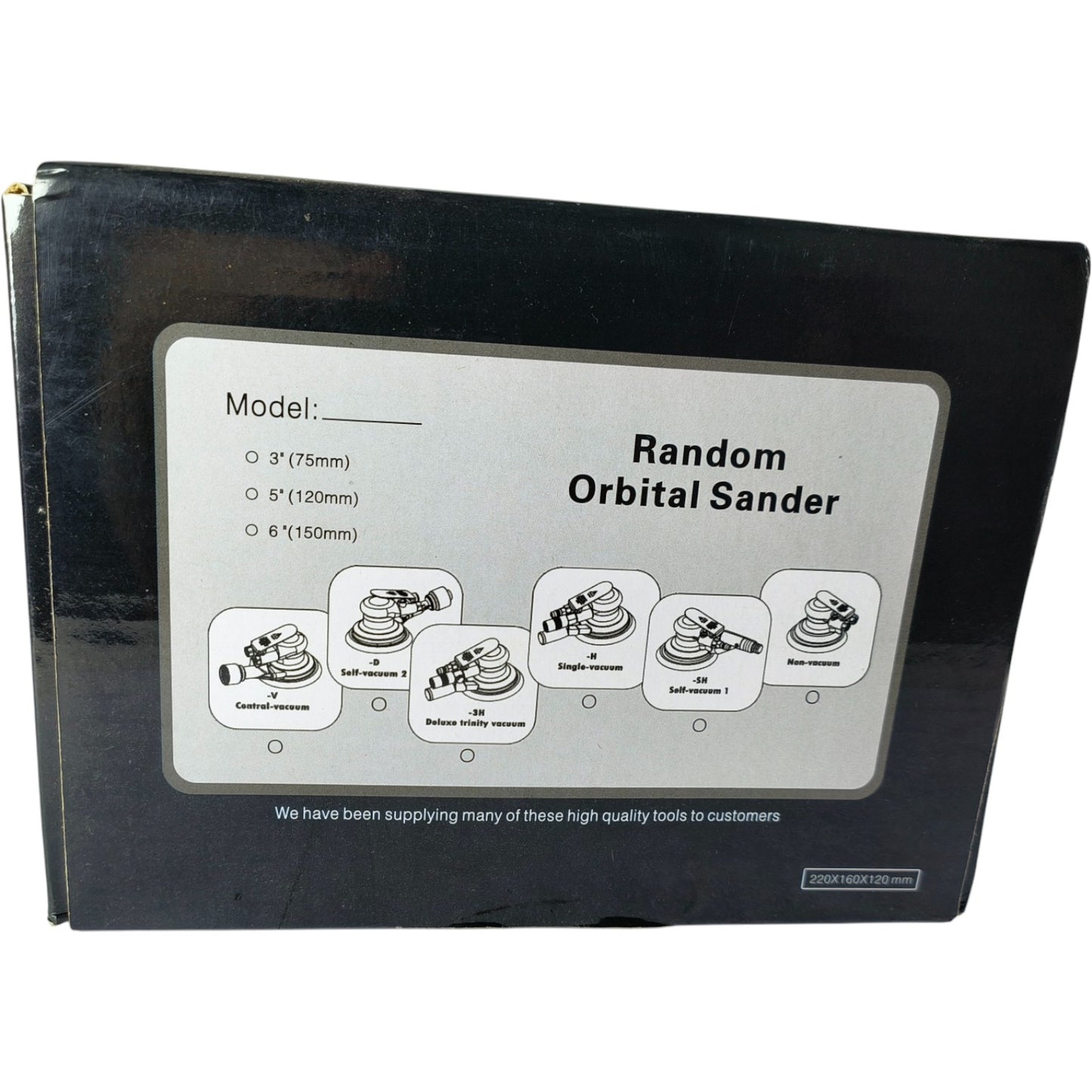 CARMIX 6118 HQ Professional Pneumatic Orbital Sander 6" (150mm) with Vacuum, Hose, Bag & Velcro Pad – Car Body & Wood Polishing Tool