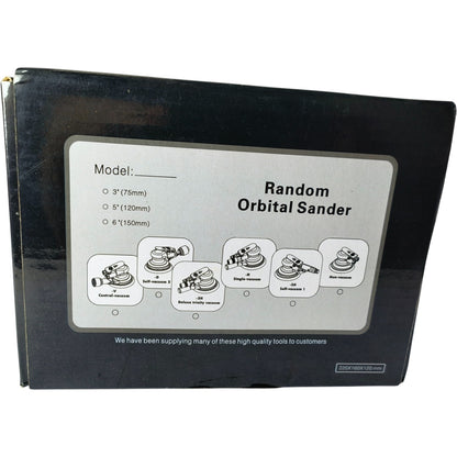 CARMIX 6118 HQ Professional Pneumatic Orbital Sander 6" (150mm) with Vacuum, Hose, Bag & Velcro Pad – Car Body & Wood Polishing Tool