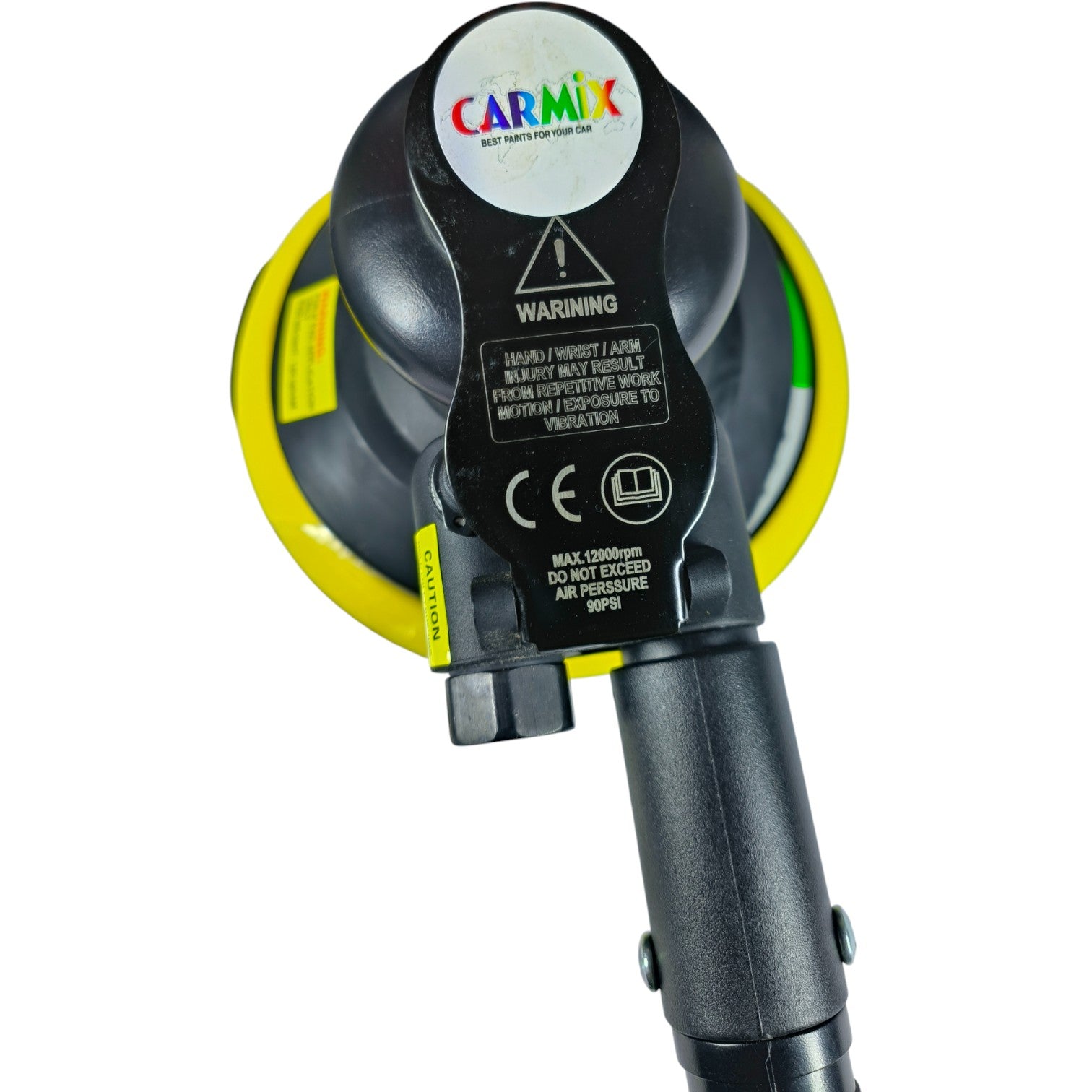 CARMIX 6118 HQ Professional Pneumatic Orbital Sander 6" (150mm) with Vacuum, Hose, Bag & Velcro Pad – Car Body & Wood Polishing Tool