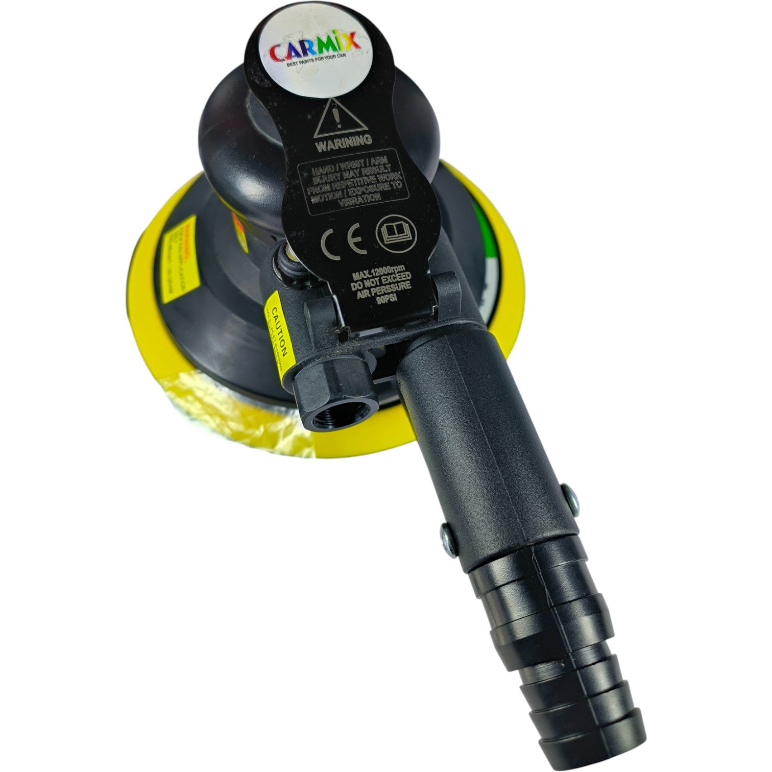 CARMIX 6118 HQ Professional Pneumatic Orbital Sander 6" (150mm) with Vacuum, Hose, Bag & Velcro Pad – Car Body & Wood Polishing Tool