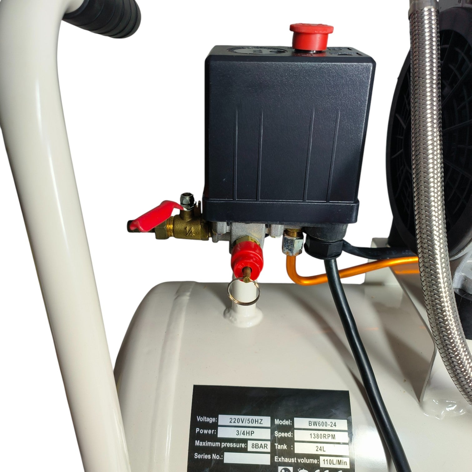 ICR Oil FREE Silent Air Compressor – 24L Tank, 3/4HP, 8 Bar, Low Noise