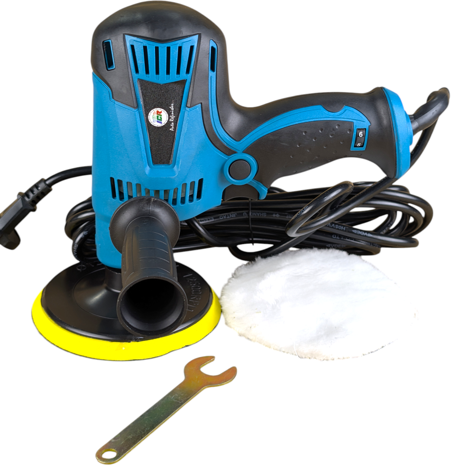 GV6010 Mini Bike Polisher Machine | Variable Speed Electric Polishing Tool with Wool Pad & Backing Plate | 5 inch | Compact Bike & Car Polisher Set