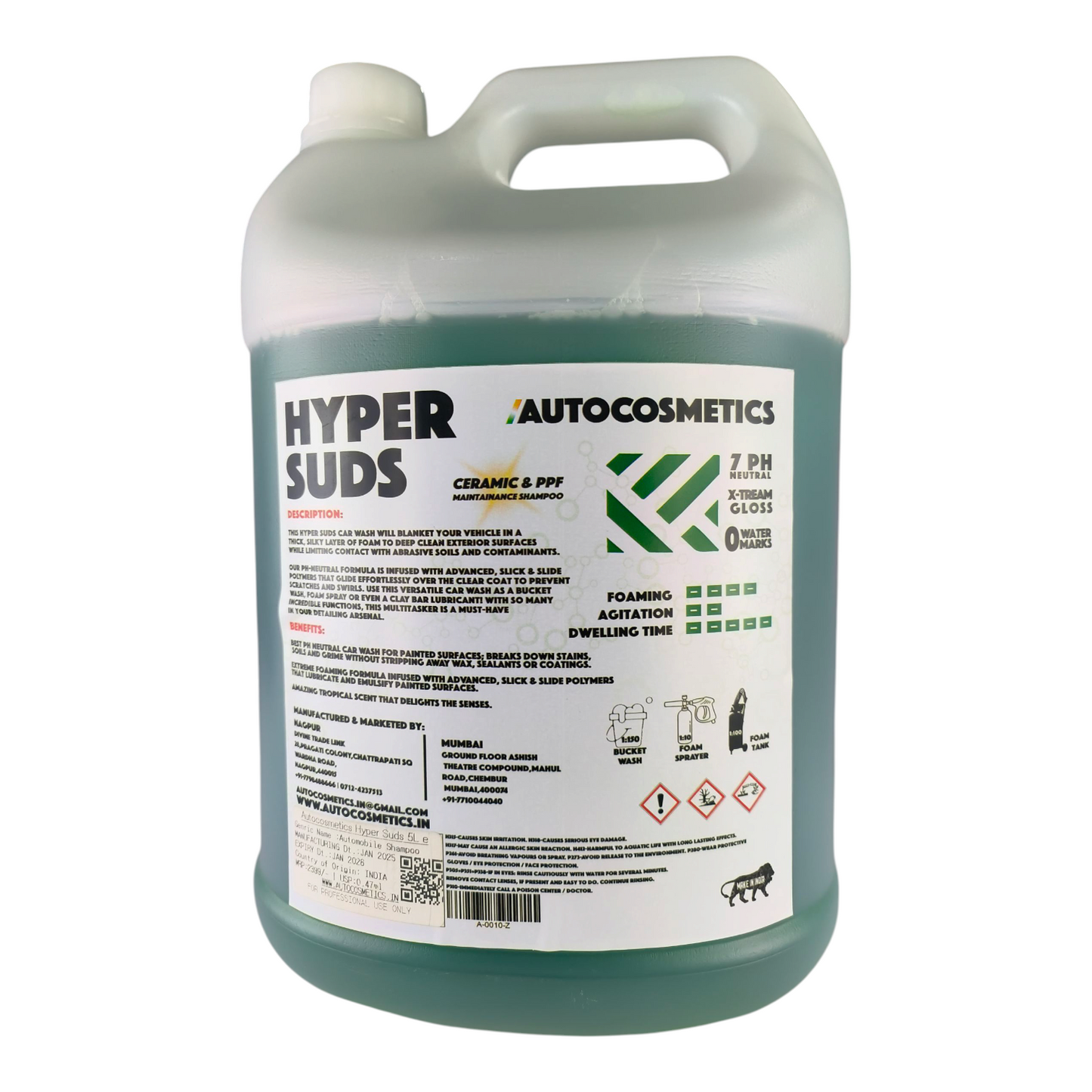 AUTOCOSMETICS Hyper Suds Ceramic & PPF Maintenance Shampoo – 5L