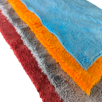 ASHU PADS  Microfiber Cloth for Car - Ultra Soft - Edgless & Dual Sided Microfiber Cloth - Lint & Streak Free Car Cleaning Cloth - Multipurpose Car Wash Cloth- Coral Fleece -(3pcs, 40x40 cm)(550 GSM)