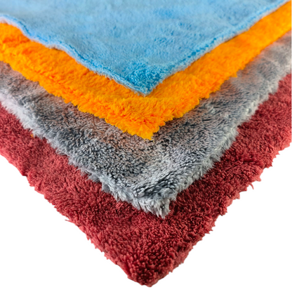 ASHU PADS  Microfiber Cloth for Car - Ultra Soft - Edgless & Dual Sided Microfiber Cloth - Lint & Streak Free Car Cleaning Cloth - Multipurpose Car Wash Cloth- Coral Fleece -(3pcs, 40x40 cm)(550 GSM)