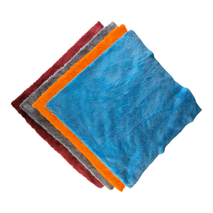 ASHU PADS  Microfiber Cloth for Car - Ultra Soft - Edgless & Dual Sided Microfiber Cloth - Lint & Streak Free Car Cleaning Cloth - Multipurpose Car Wash Cloth- Coral Fleece -(3pcs, 40x40 cm)(550 GSM)