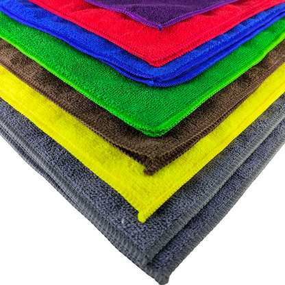 ASHU PADS Microfibre Cloth for Cleaning | 350 GSM Thick Lint & Streak-Free Multipurpose and Reusable Cloth | High Water Absorption and Retention for Effortless Cleaning (Pack of 4, 40x40cm 350 GSM)