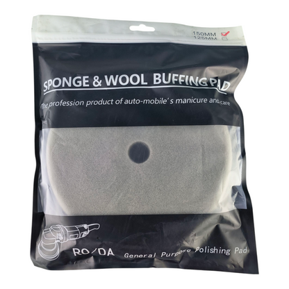 ( 150mm 6 inch ) Gray Foam Buffing Pad – Hook & Loop Polishing Pad for Car Detailing