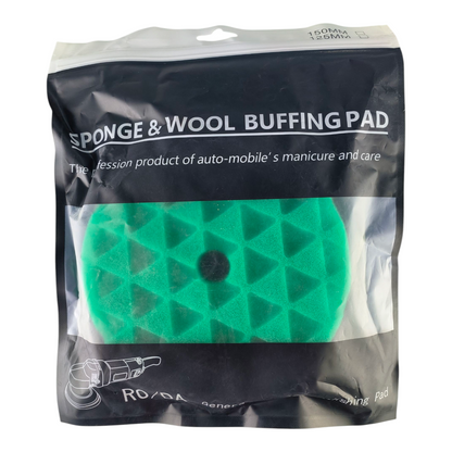 High-Density Triangle Foam Polishing Pad – Green – 5-Inch Buffing Pad for Car Detailing