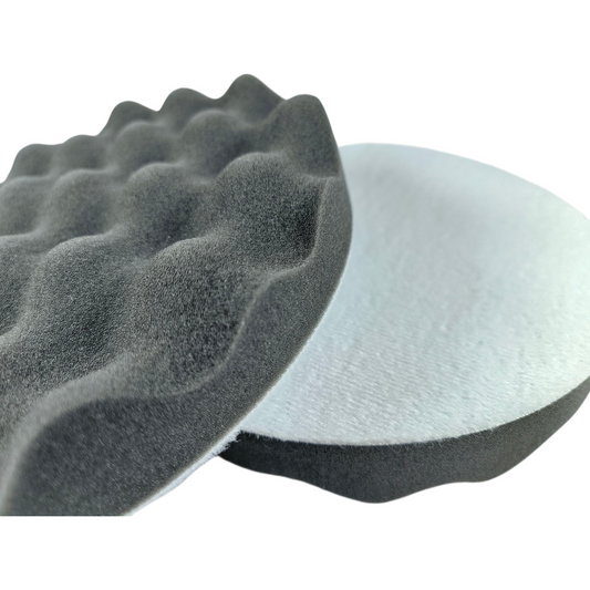 ( 180 mm 7 inch )  Premium Wavy Black Foam Polishing Pad – Ultra-Soft, Cool-Running Finish ( PACK OF 2 )