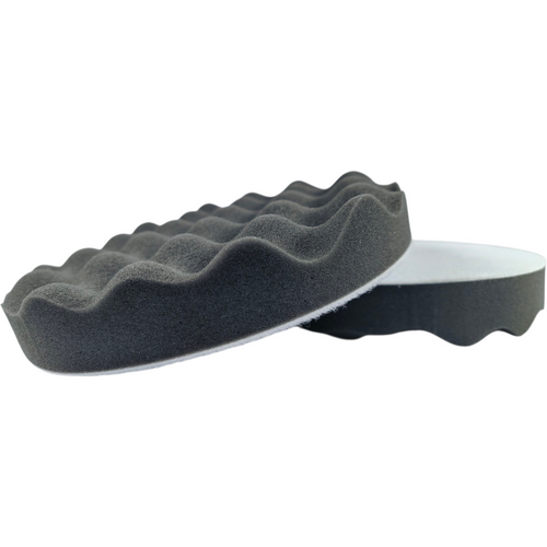 ( 190*30mm 7 inch )  Premium Wavy Black Foam Polishing Pad – Ultra-Soft, Cool-Running Finish ( PACK OF 2 )