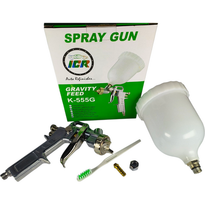 ICR Gravity Feed Spray Gun K-555G | Professional Automotive & Industrial Paint Sprayer