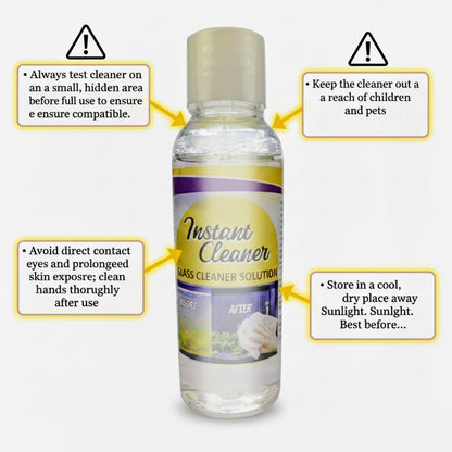 Instant Cleaner – Glass Cleaner Solution (50ml Bottle) for Aquarium, Home & Office | Crystal Clear, Streak-Free Shine