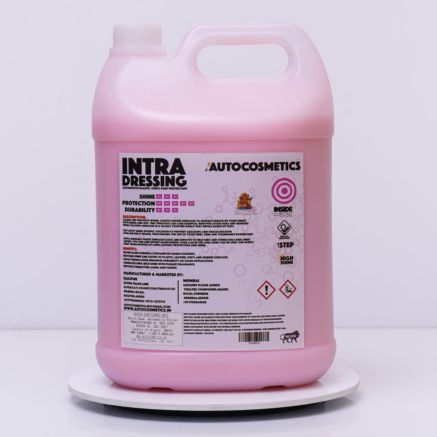 Intra Dressing 5KG – High Shine Plastic, Vinyl & Rubber Restorer | Long-Lasting Protection | Autocosmetics