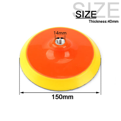 Orange Backing Pad 150mm (6") - Hook & Loop, M14 Thread