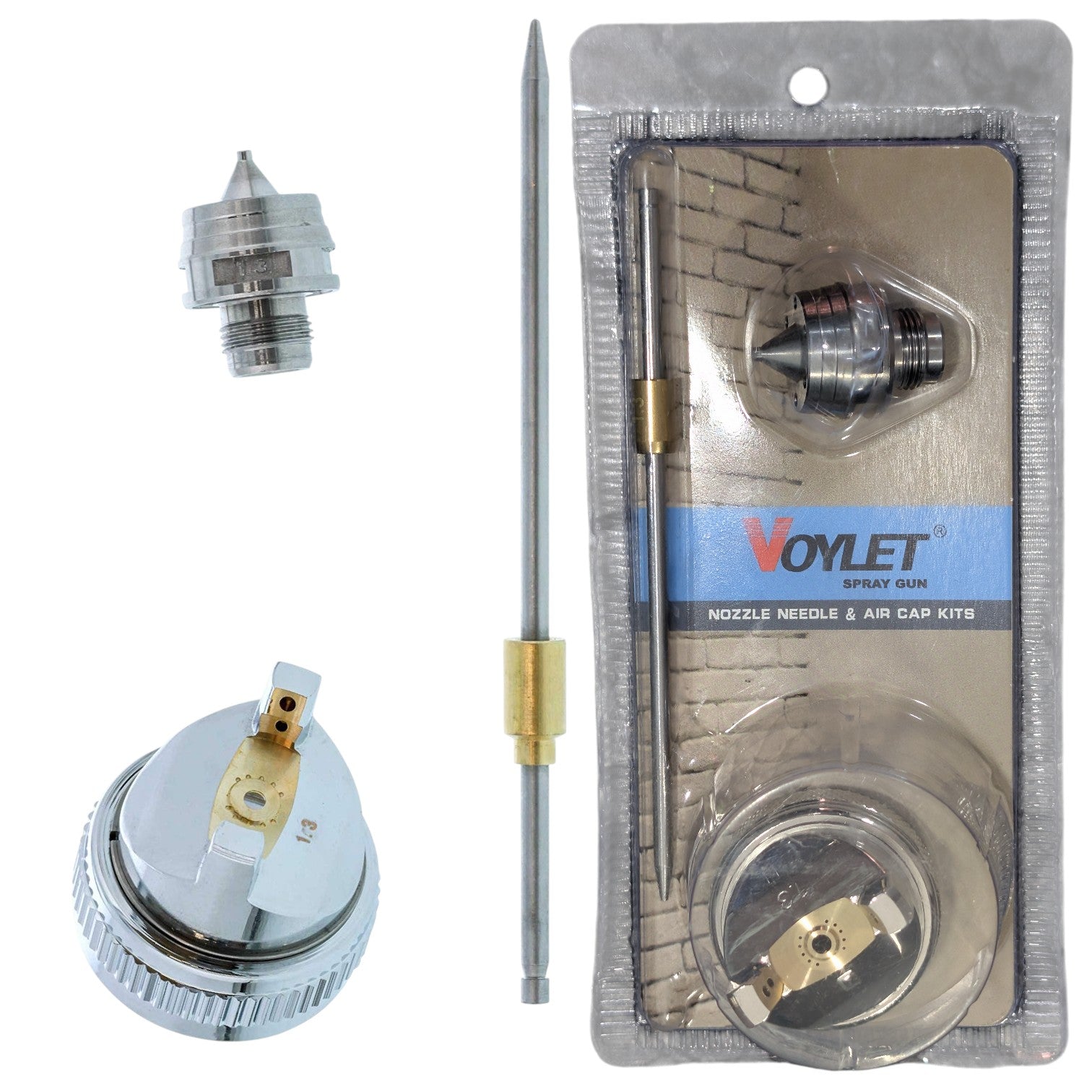 Voylet Spray Gun Nozzle Needle & Air Cap Repair Kit | HVLP Paint Spray Gun Spare Parts