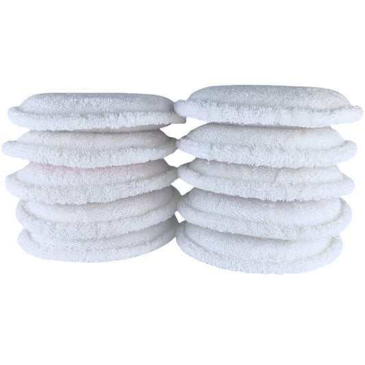 ASHU PADS 6 Inch 100% cotton microfiber Polishing & Buffing Pads – Pack of 10 (White)