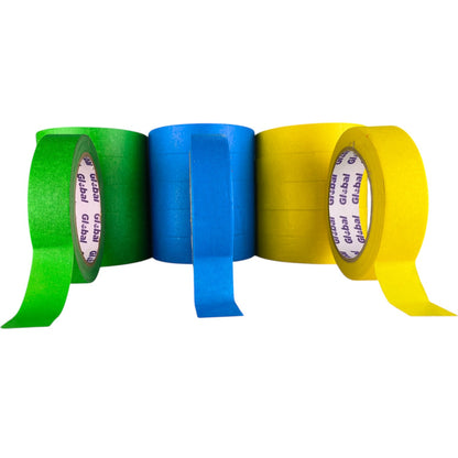 ASHU PADS Masking Tape - 33 Meter Length 24MM / 1" Inch - 6 Rolls Per Pack - Easy Tear Tape, Best for Carpenter, Labelling, Painting and leaves no residue after a peel.